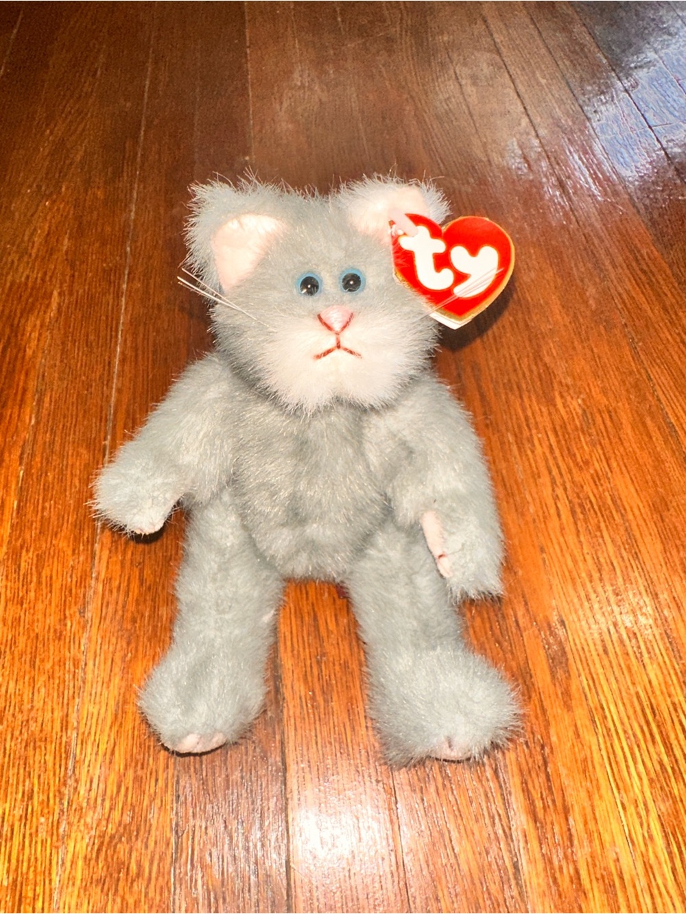 Vintage 1993 Ty Attic Treasures Whiskers Gray Cat Plush Stuffed Animal NWT